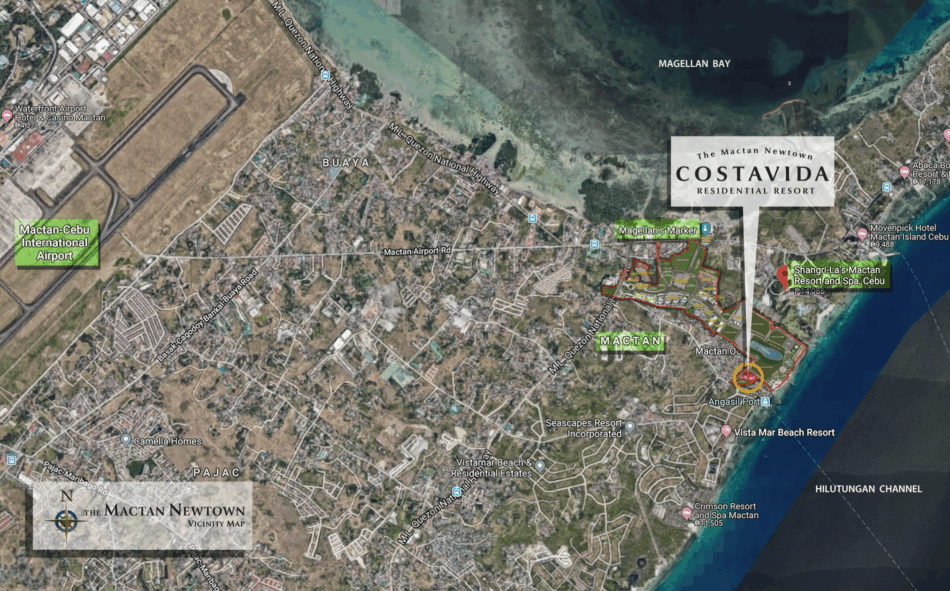 CostaVida vicinity map — The Mactan Newtown, Mactan, Cebu