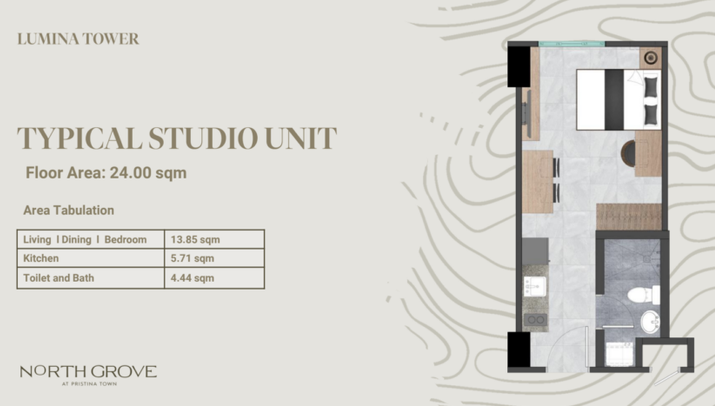Lumina Tower studio unit floor plan