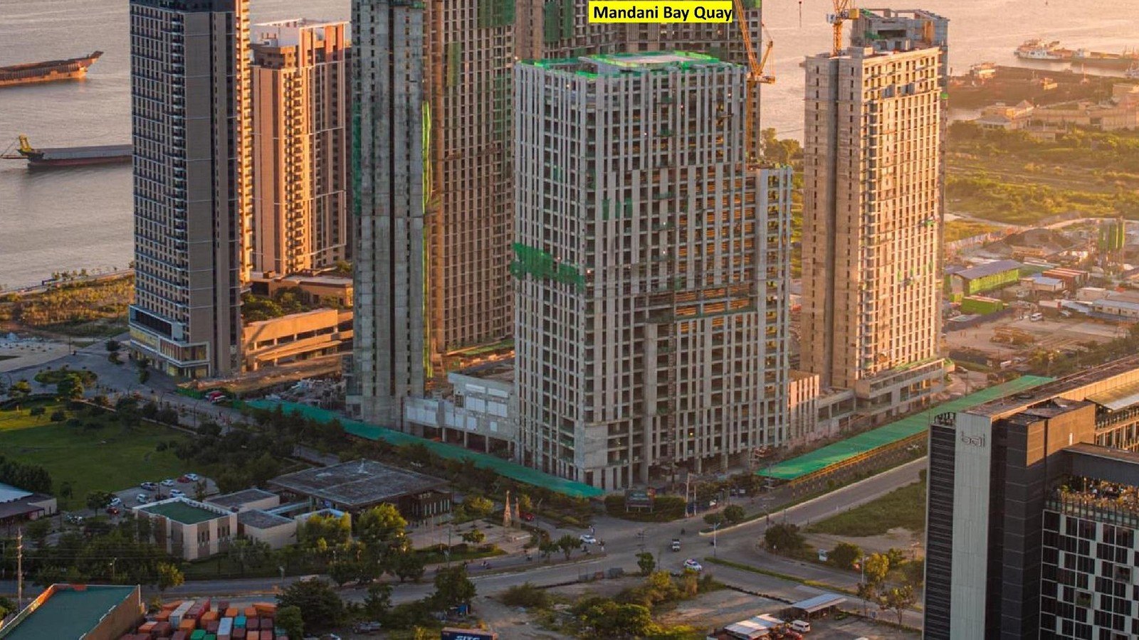 Mandani Bay towers and waterfront development progress