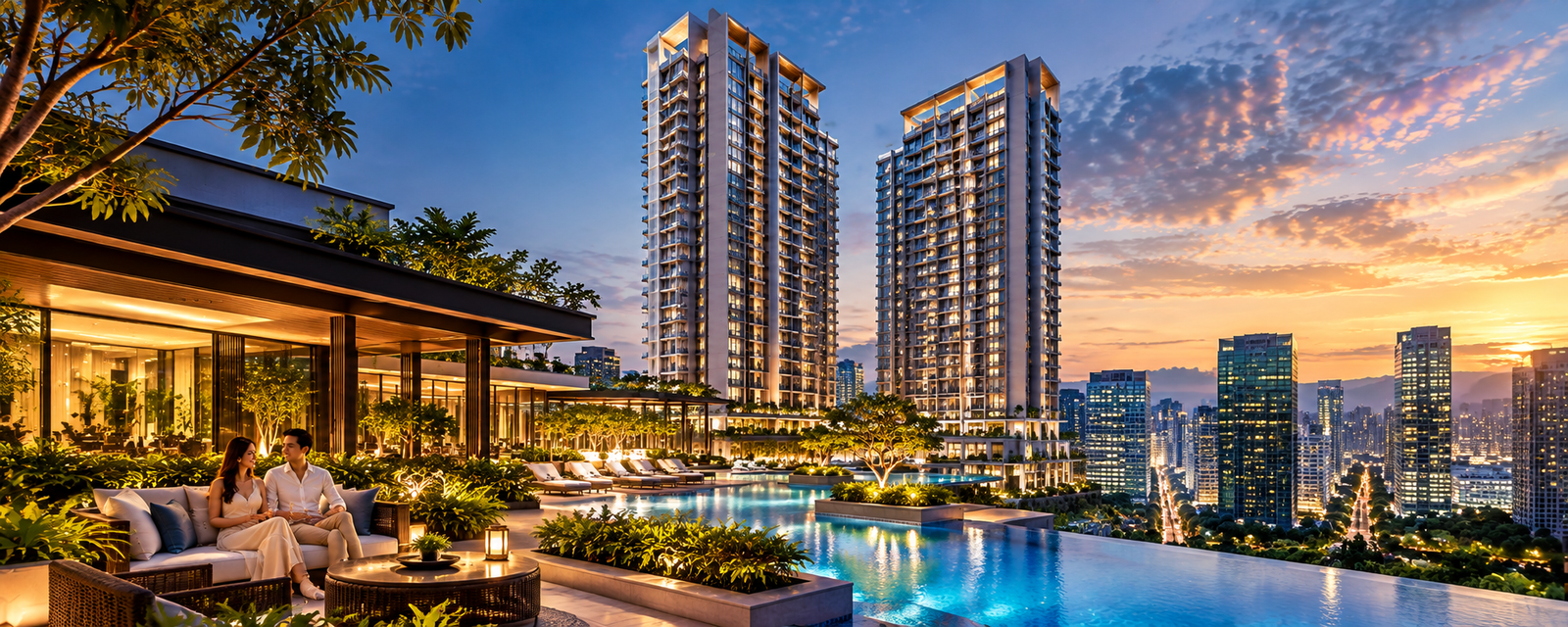 Editorial visualization for The Wave Towers buyer guide, representing Japanese-inspired condominium living in Cebu IT Park